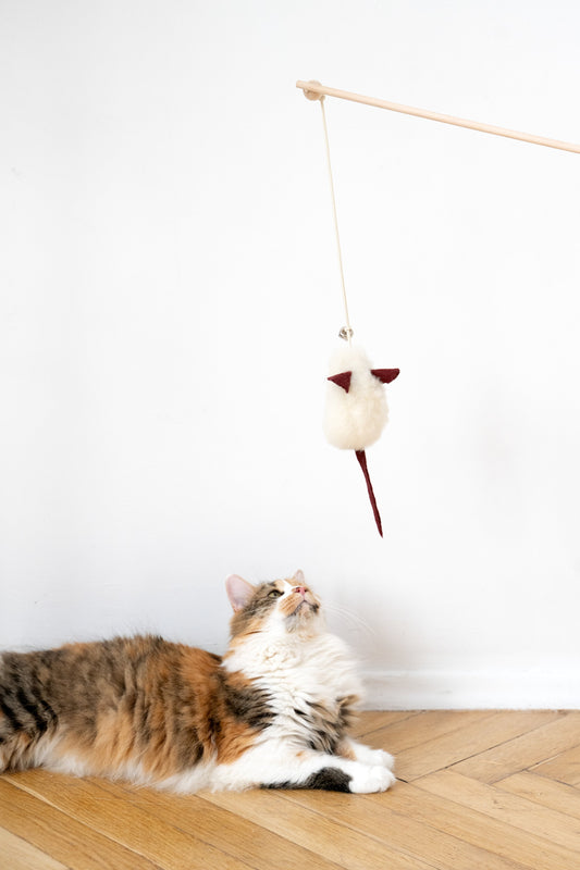 Natural Woolen Cat Toy: Mouse-1